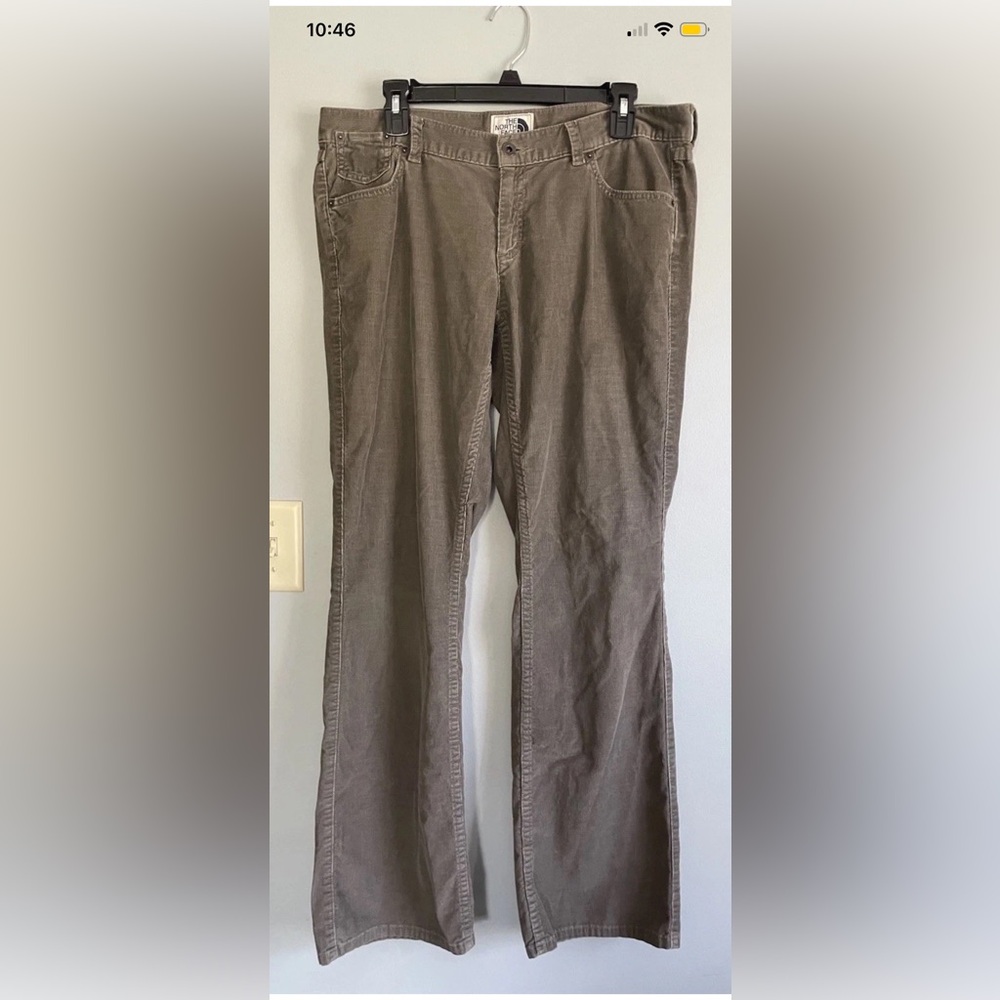 The North Face Pants Womens 14 Gray Corduroy Straight Leg Casual Outdoor Pockets